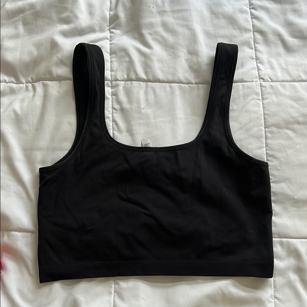 Athleta Long Line Ribbed Sports Bra Crop Top